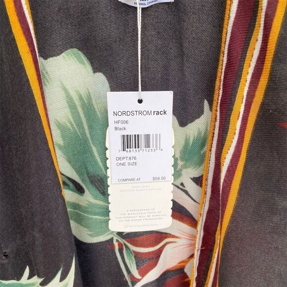 Save the Ocean Women's Multicolor Striped Leaf Kaftan One Size - Picture 6 of 9